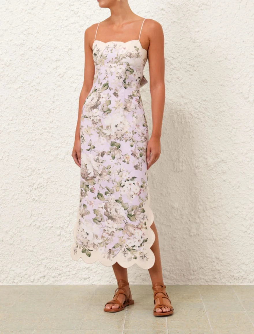 ACACIA SCALLOP MIDI DRESS