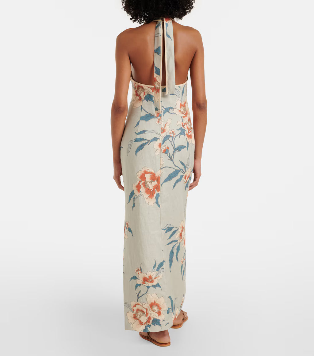 ROISIN HALTER MIDI DRESS IN BLOOM FLORAL