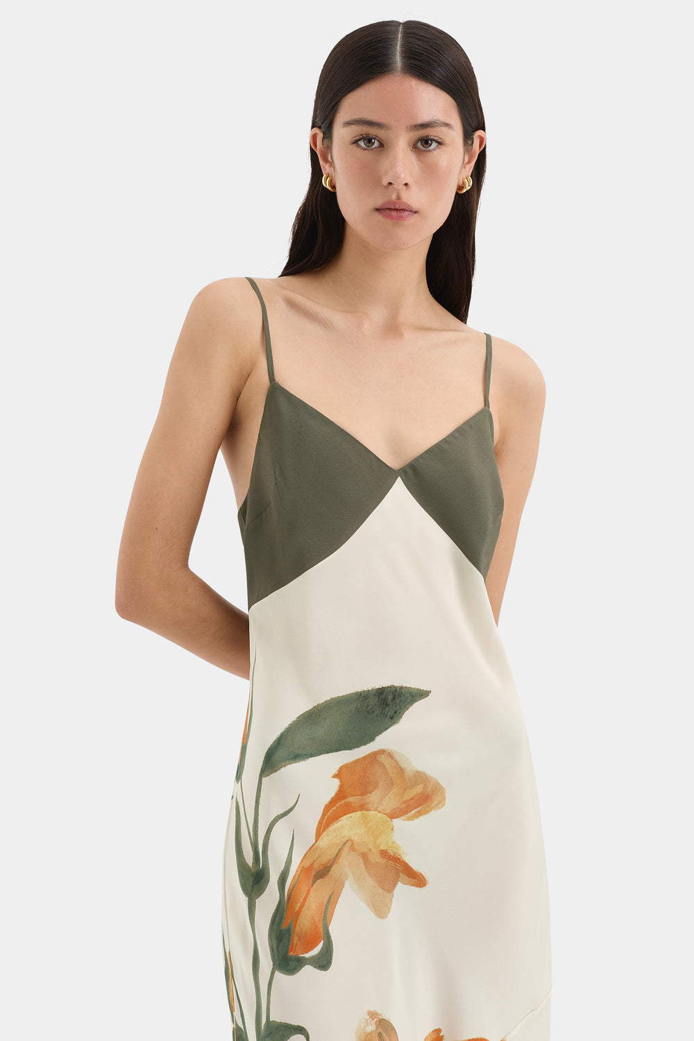 CONSTANCE V NECK SLIP DRESS